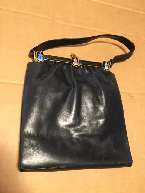 VTG 40’s 50’s ROSENFELD ORIGINAL Genuine blue Clutch Handbag rella cleveland oh