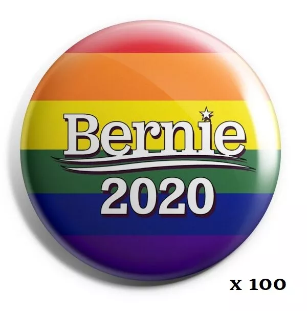 Bernie Sanders 2020 - Rainbow / Pride Button - Wholesale Lot of 100
