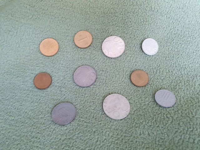 Various Austrian coins 1985 - 1995 groschen schilling Austria