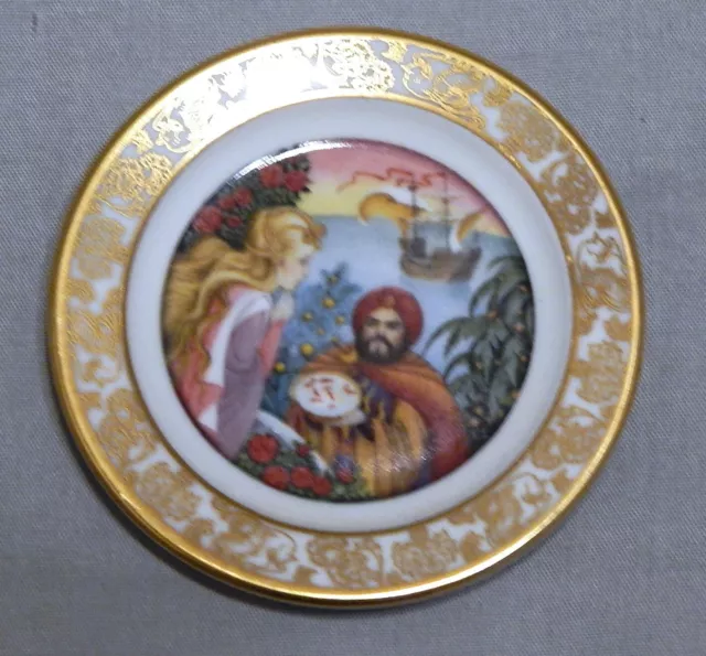 1982 Franklin Porcelain Miniature Plate Best Loved Fairy Tales The Bronze Ring