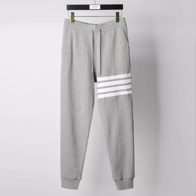 Mens Thom Browne Autumn Straps Decor Cotton Casual Sweatpants