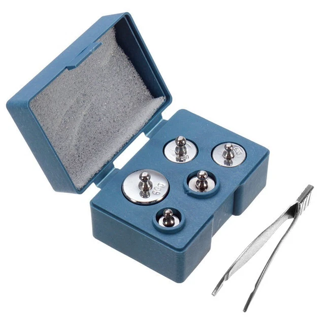 Ensemble 7 Poids Double Crochet Acier Chromé – Kit Précis Pour Laboratoire Physique Avec Boîte