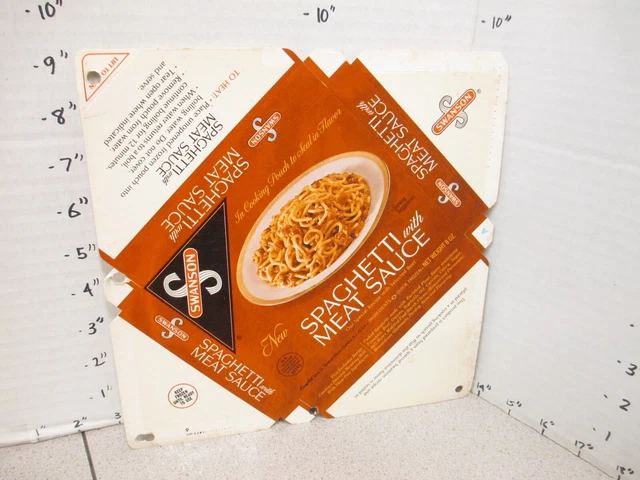 SWANSON 1960s SPAGHETTI meat sauce pasta Italian TV dinner frozen food box