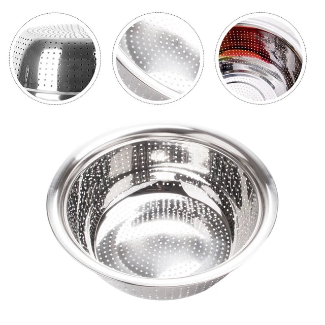 Bol De Rinçage à Riz Inoxydable Fond Incliné - Passoire Lavage Riz Fruits Légumes Égouttoir Cuisine Pratique