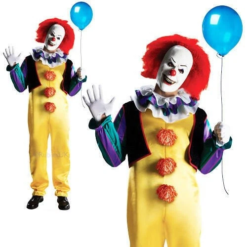 PENNYWISE DELUXE MENS Costume Adults Halloween Fancy Dress Outfit Clown