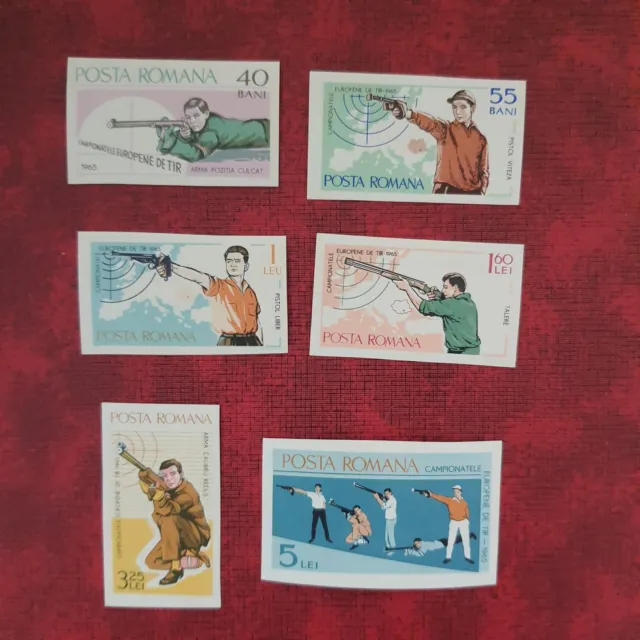 Briefmarken Rumänien 1965, Mi. 2413-2418, Sportschiessen, postfrisch, komplett