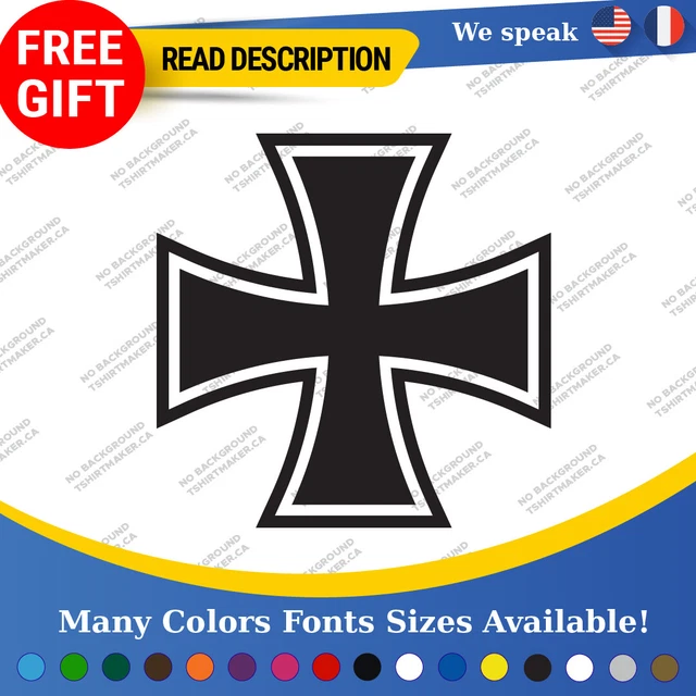 Iron Cross West Coast German Chopper Motorcycle Bike Biker VINYL DECAL STICKER
