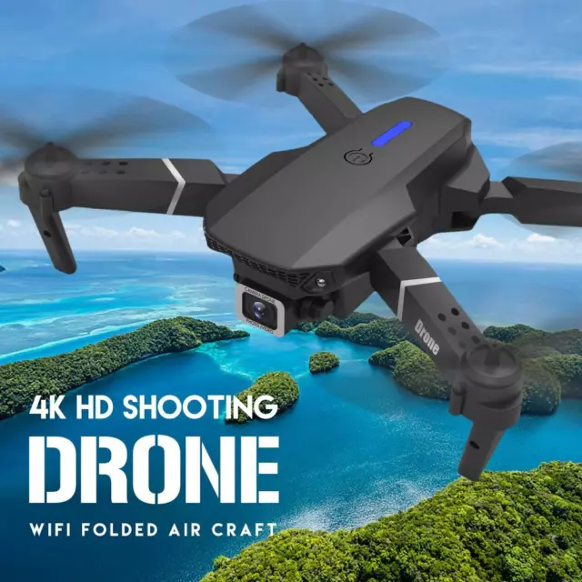 4K Drone WIFI FPV HD Dual Camera 3 Batteries Foldable Selfie RC Quadcopter UK