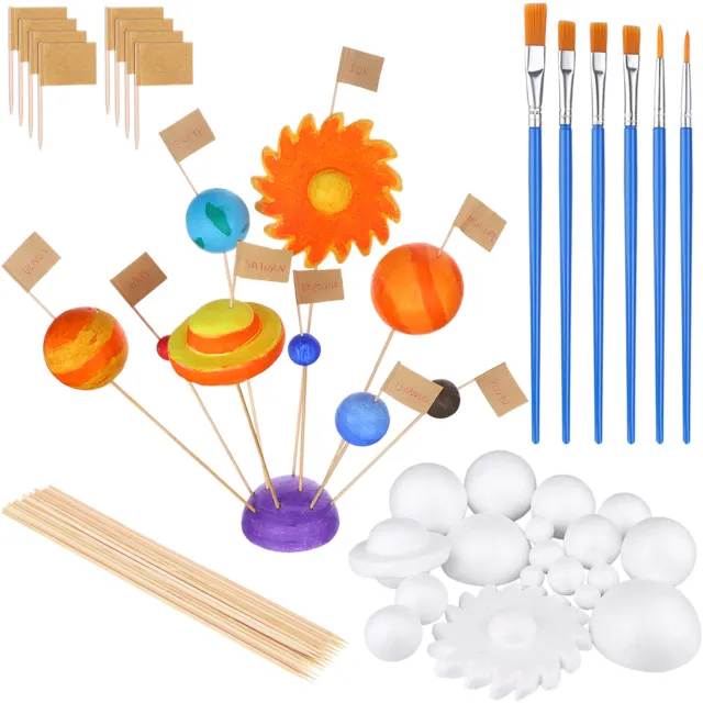 Kit de bola de espuma modelo de 60 piezas incluye 18 esferas de poliestireno de tamaño mixto ~~