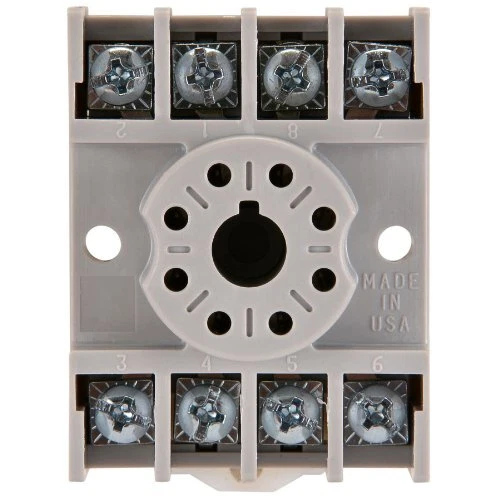 R95113 8 Pin Octal Socket With Pressure Clamp Screw Panel/surface Mount 600v 10