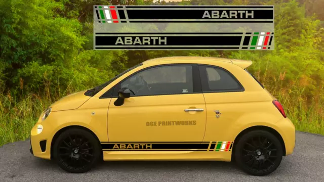Side Stripes Graphic Decals Stickers Italian Flag For Abarth Fiat 500 595