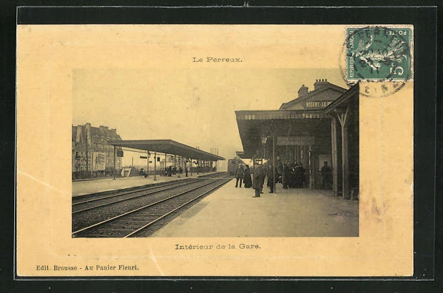 CPA Le Perreux, Intérieur de la Gare, La Gare 1911