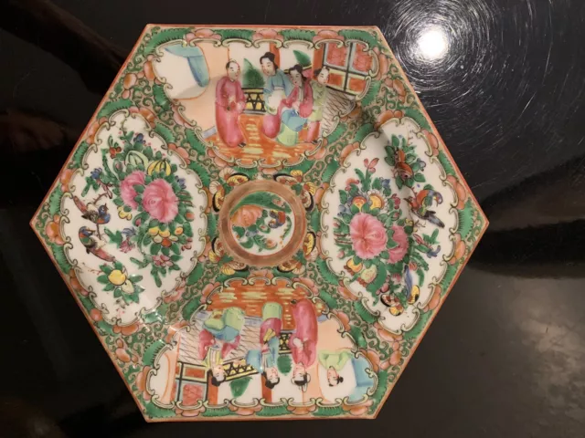 Antique Chinese Export Famille Rose Canton 8.5" Plate