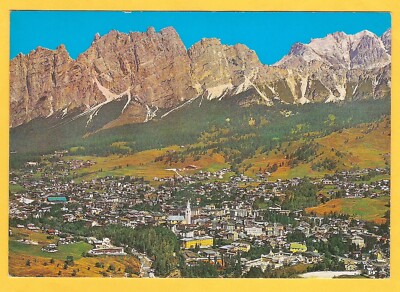 Cartolina Dolomiti Cortina d'Ampezzo Pomagagnon e Cristallo viaggiata anni 80 