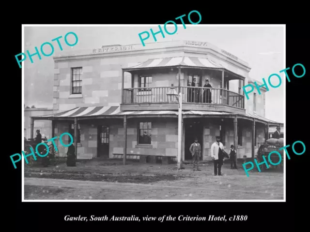 OLD LARGE HISTORIC PHOTO OF GAWLER SOUTH AUSTRALIA THE CRITERION HOTEL c1880