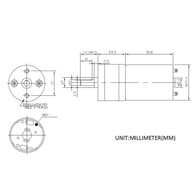 GM25-370 DC6/12V 25 mm diapositive 15-600 tr/min moteur engrenage magnétique permanent réversible 3