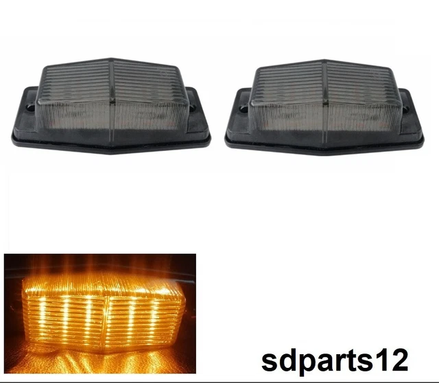 Lot De 8 Feux De Gabarit Latéraux LED Orange Pour Camion/remorque - 12V-24V, Dimensions 90x30mm, Ambre, Universels