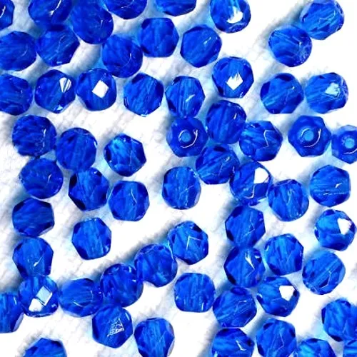 60 FACETTES Cristal de Bohême 4 MM  CAPRI BLUE