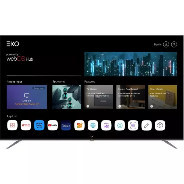 EKO 65" 4K UHD ThinQ IoT Smart TV - Free Shipping