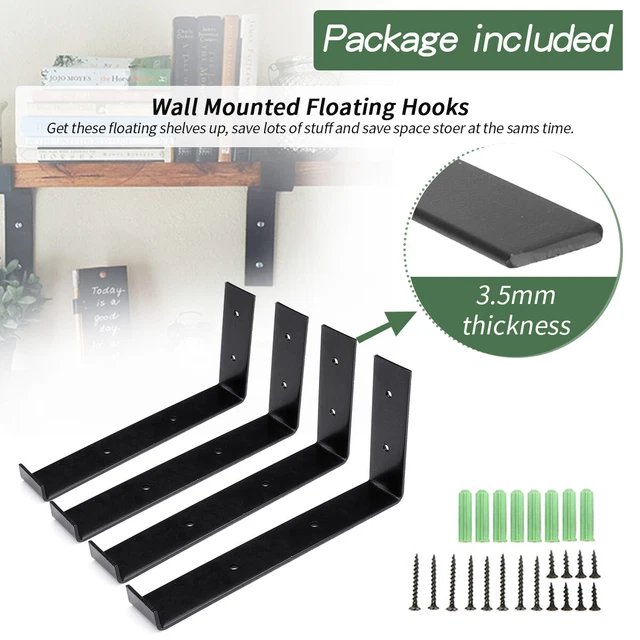4/8Pcs High Load Iron Wall-Mounted Angle Heavy Duty Cast Shelf Brackets Support