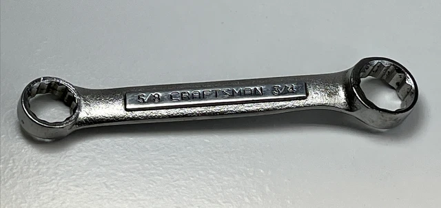 Craftsman Tools 43865 5/8" X 3/4" 12 Pt VV Short Offset Box Wrench No Marks USA