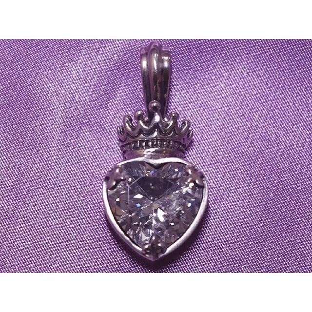 KING BABY Studio 2005 X-mas LTD. Crown Heart Pendant Silver 925 Cubic Zirconia 3