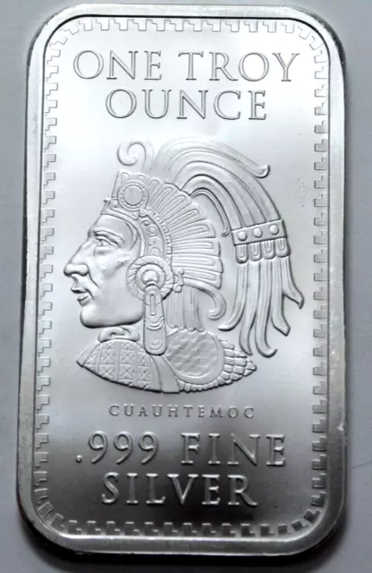 1 Oz 999 Silver Bar Aztec Mayan Calendar Collectible Bar Bullion Rare.No Reserve