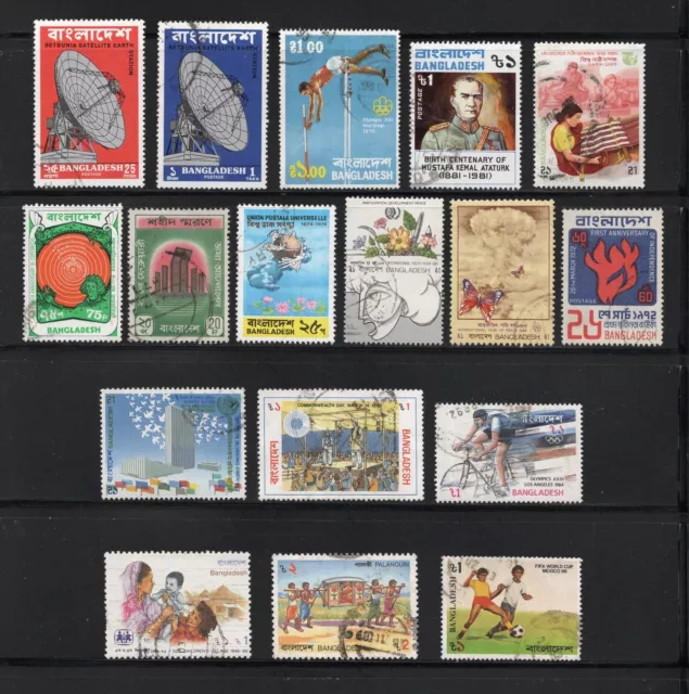 Bangladesh -- 17 diff used commemoratives from 1972-90