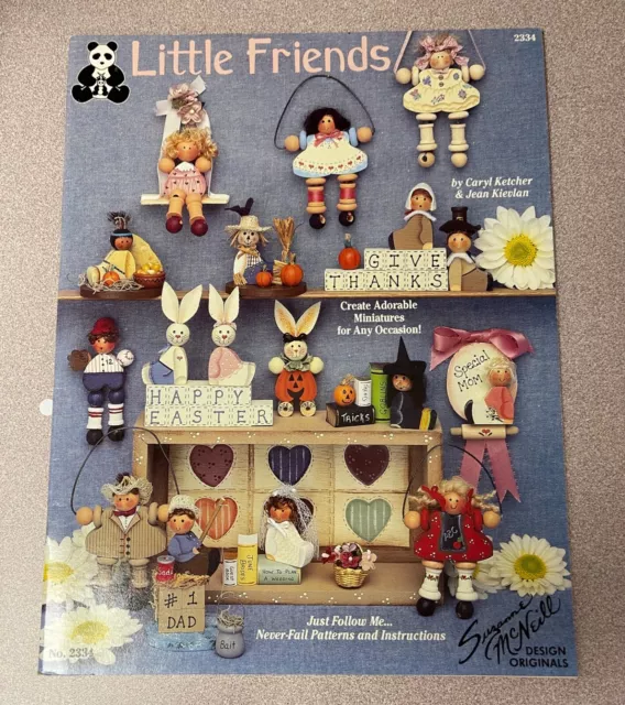 Vintage 1992 Little Friends Suzanne McNeill Instruction Booklet Painted Wood