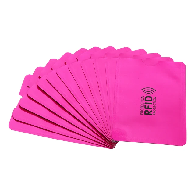 24Pcs RFID Blocking Sleeves Identity Theft Credit Cards Protector Holders Red