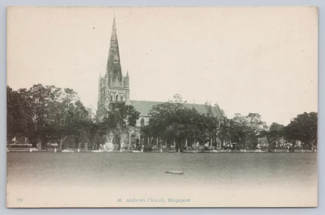 Vintage Singapore Andrews Church Postcard Asia Carte Postale