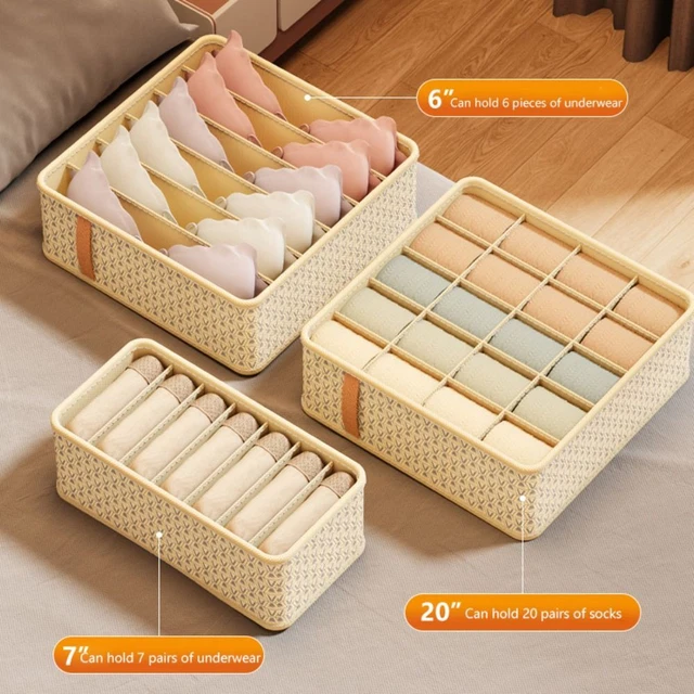 With Compartments Underwear Storage Box Foldable Wardrobe Organizer  Home