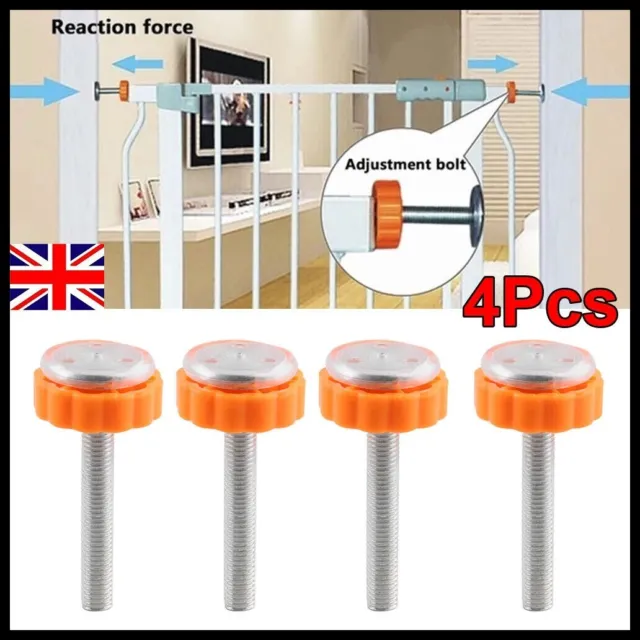 4 x Baby Safety Stairs Gate Screws/Bolts with Locking Nut Spare Part Accessories