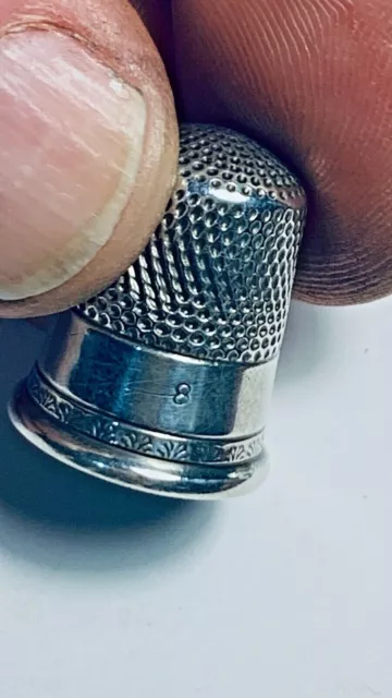 Vintage Unmarked Silver  Thimble    ID. Number 137 2