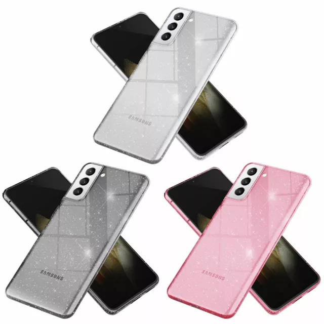 NALIA Glitzer Handy Hülle für Samsung Galaxy S21 Plus, Glitter Case Bling Cover