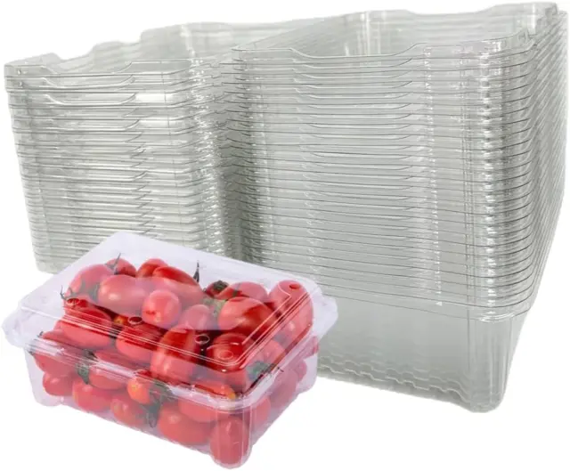 20 Pack Clear Plastic Berry Clamshell Vented Container for Blueberry, Ch
