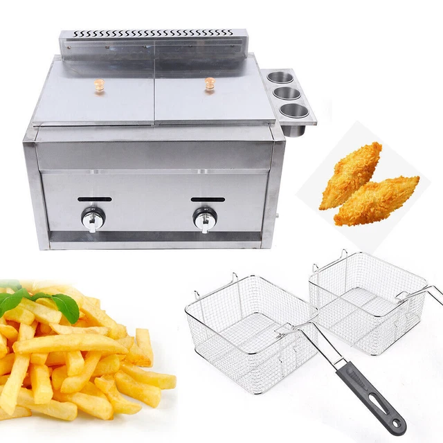 6L*2 Commercial Countertop Gas Deep Fryer Propane 2 Basket Stainless Durable USA