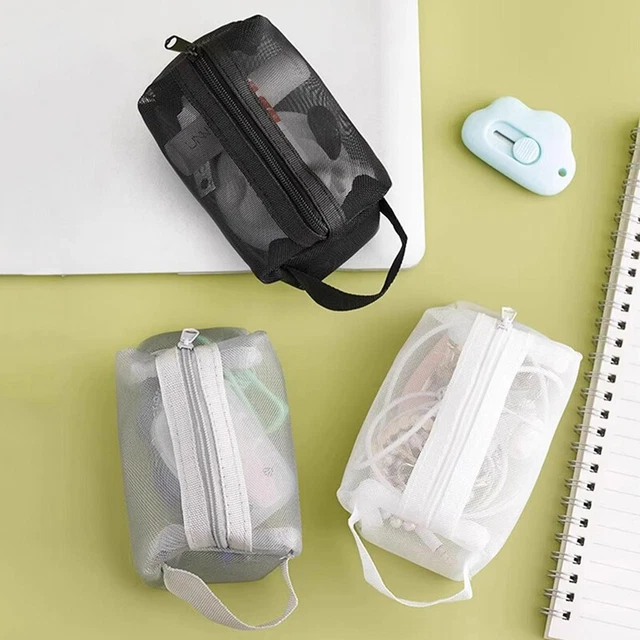 Mesh Cosmetic Bag Mesh Makeup Bags Transparent Mesh Zipper Pouch For Offices Wa