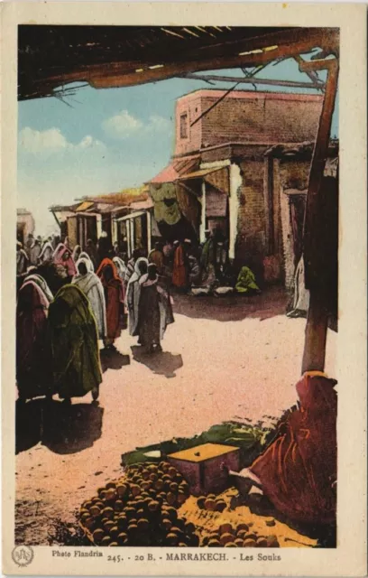 CPA AK MAROC MARRAKECH Les Souks Flandrin (37989)