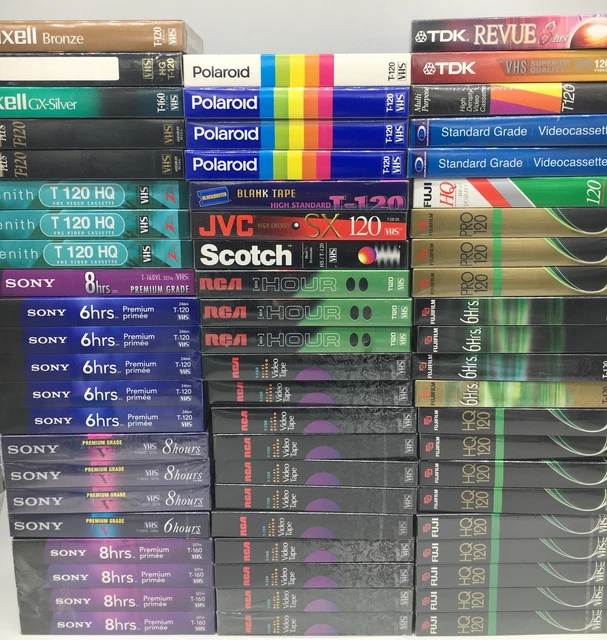 LOT OF 65 New Sealed Blank Vhs Video Cassette Tapes Sony Maxell Fuji