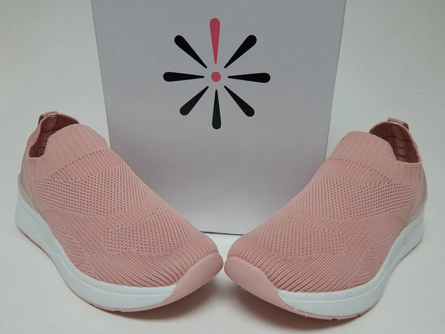 Isaac Mizrahi Live! Taille 7.5 M Femmes Fly Tricot à Enfiler Baskets Souple Rose