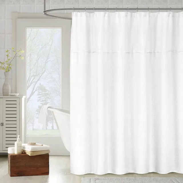 Metallic Fabric Shower Curtain: Textured Sheer Fabric, 70" W x 72" L NWOP
