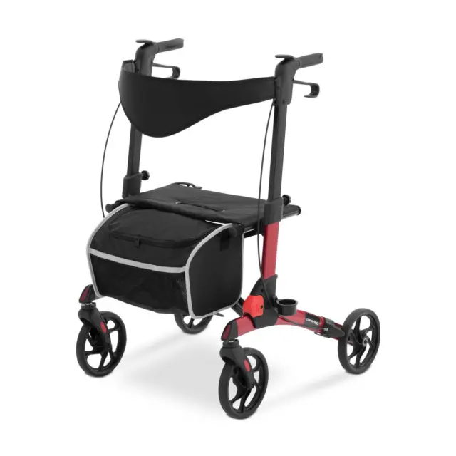 Déambulateur 4 roues Rollator 4 roues Sac Léger Rouge clair