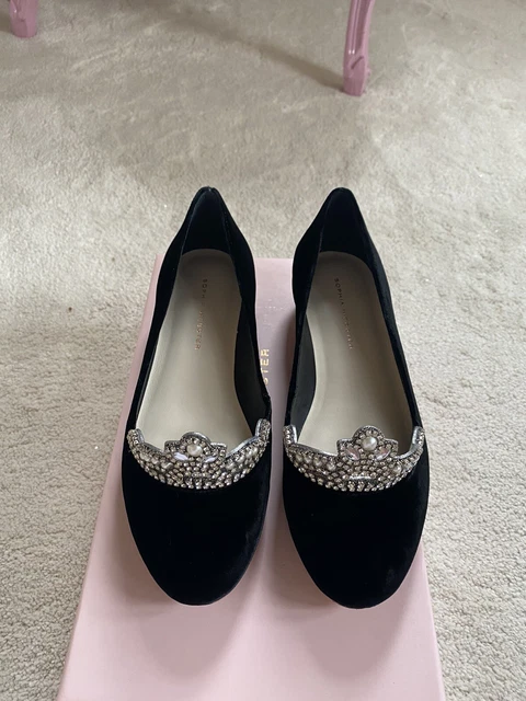 Pompe royalty in velluto nero Sophia Webster taglia 36,5 100% autentiche nuove con scatola