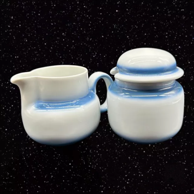 Arzberg Hutschenreuther Gruppe Germany Sugar Cramer Set Porcelain Blue White 2