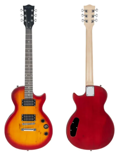 Top kit guitare électrique d'entrée de gamme Orange Burst avec amplificateur, tuner, gigbag et ceinture 2