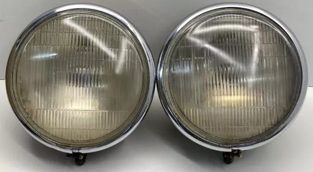 Rare Pair Chevrolet 1934 1935 Headlight Assemblie “Marked Chevrolet “Original