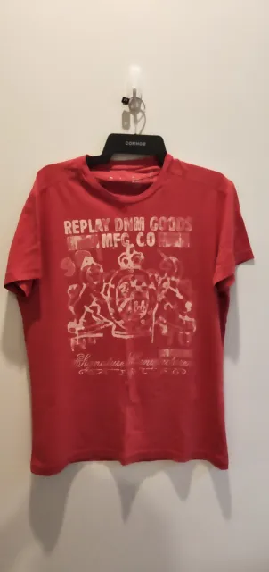 Italian Brand Replay Mens T-shirt Red Medium