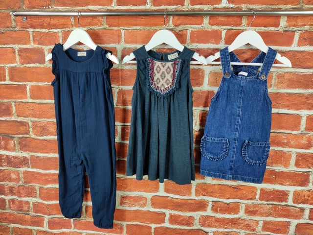 Pacchetto Bambina Età 2-3 Anni 100% Next Romper Tuta Pinnafore Abito Blu 98Cm