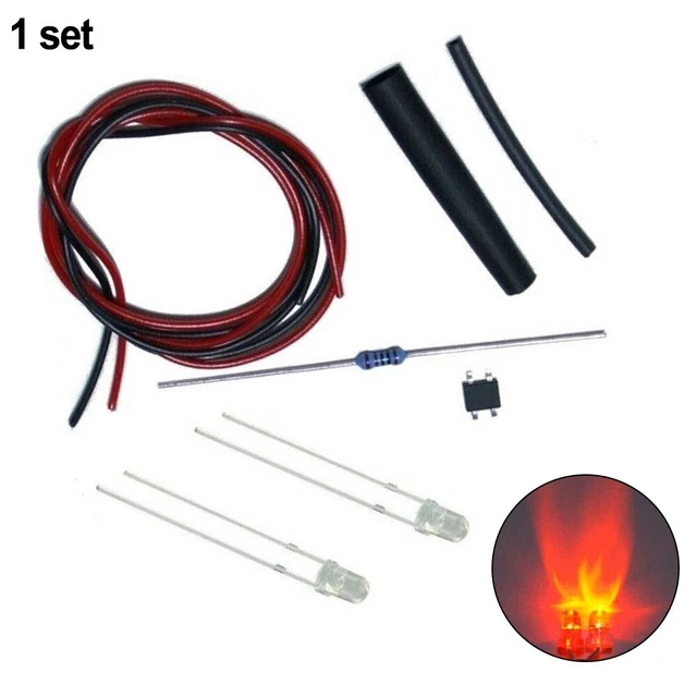 Finether Led Fire NEW FLICKERING LIGHT-BURNING House 3mm LED Fire Flickering Fire Kit Red ...